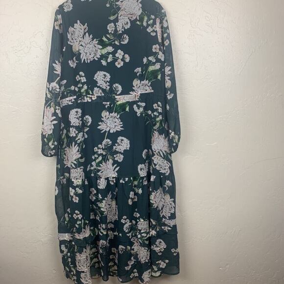 Anthropologie Dolan Maxi Dress Womens Small Green Floral Dark Romantic - Picture 2 of 9
